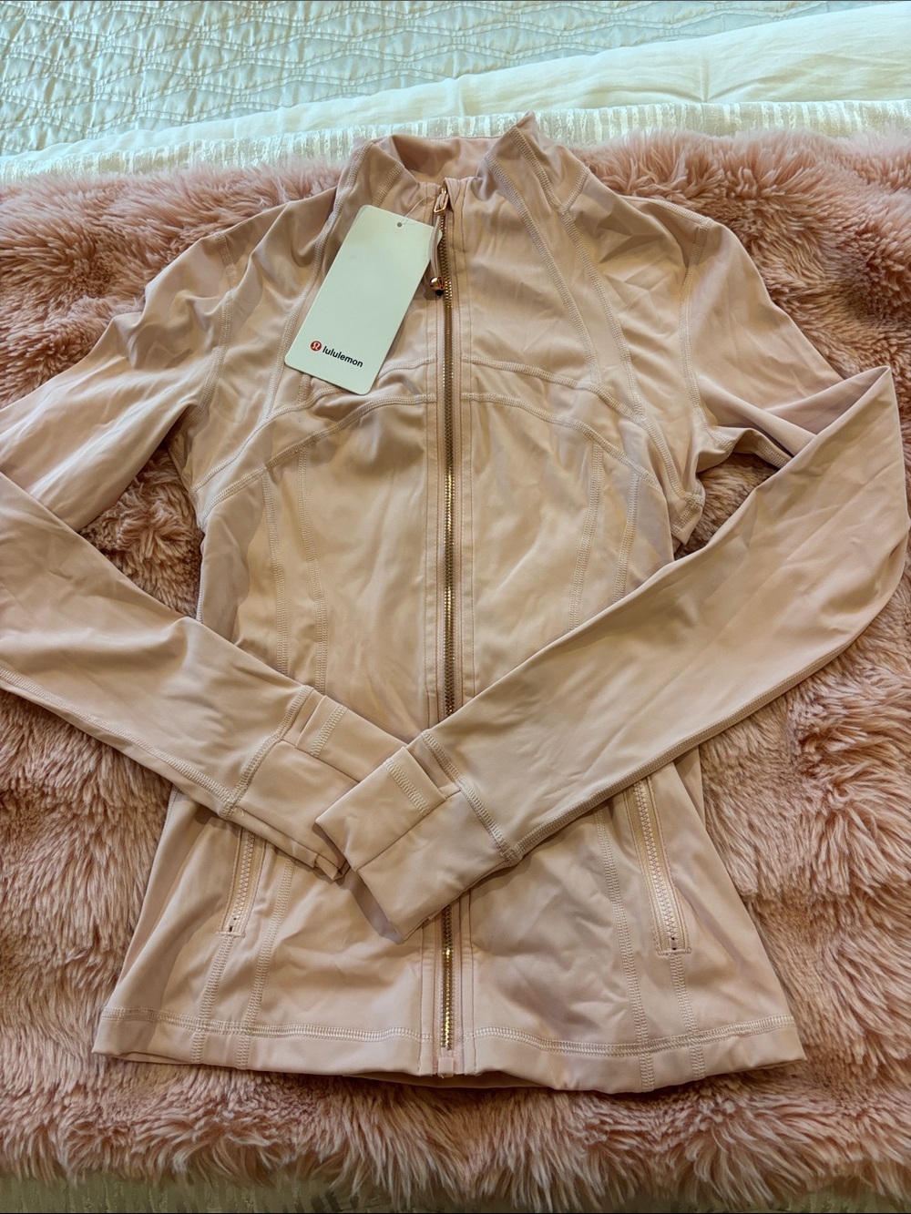 lululemon athletica Pale Blush Zip-Up Bomber Jacket